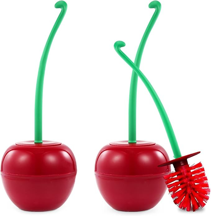 Cherry Toilet Brush - 2 Pack Creative Toilet Brush with Holder,Novelty Toilet Brush for Children ... | Amazon (US)