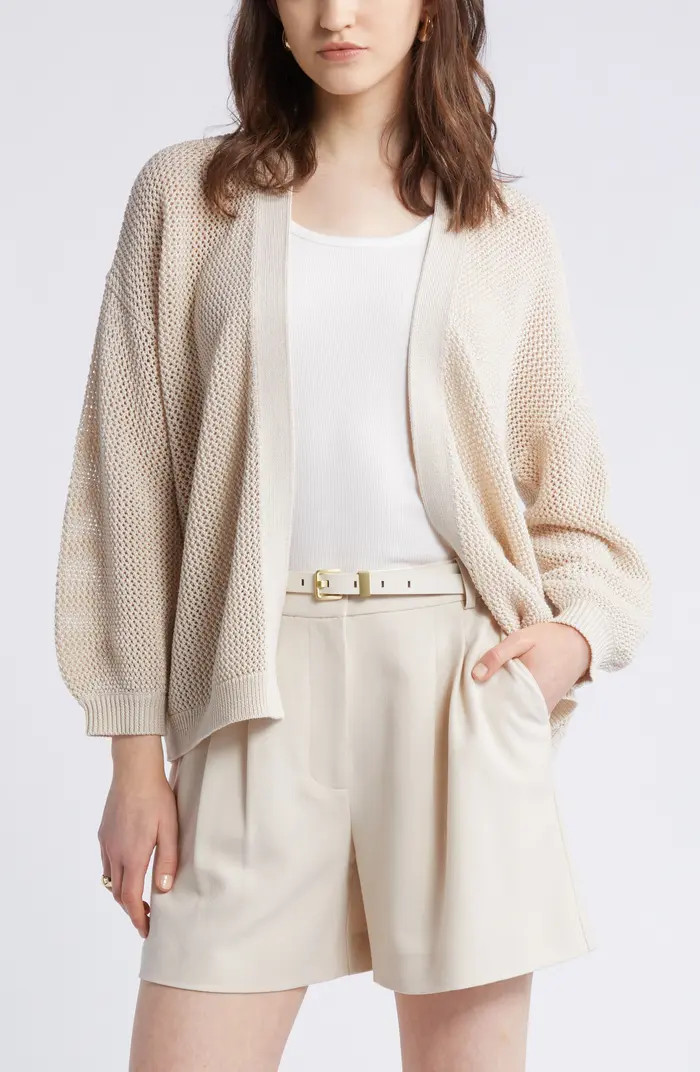 Open Stitch Open Front Cotton Cardigan | Nordstrom