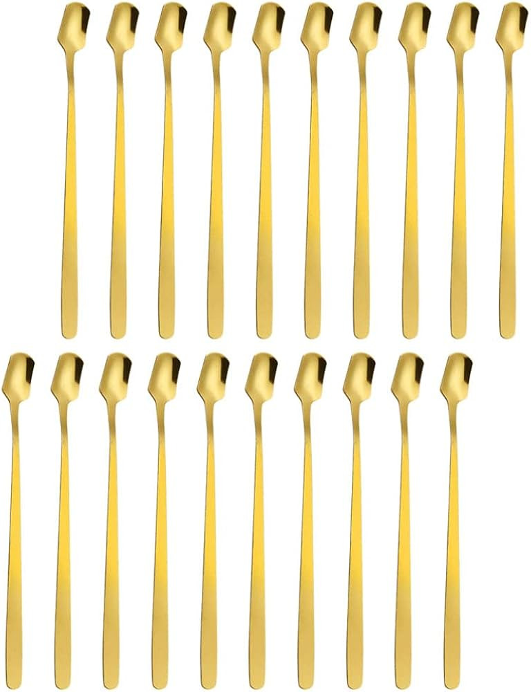 YARDWE 20pcs Coffee Spoons Stirring Bar Mixing Long Spoon Stainless Steel Cocktail Stirrers Spoon... | Amazon (US)