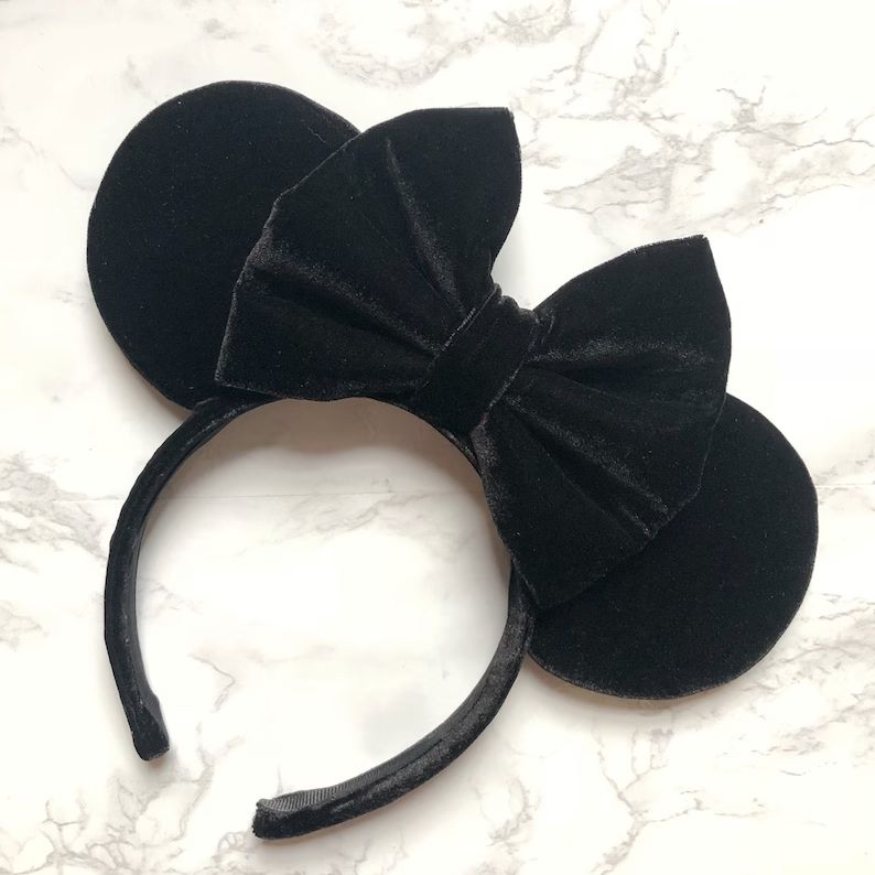 Black Velvet Minnie Ears, Mickey Ears, Disney Ears | Etsy (US)