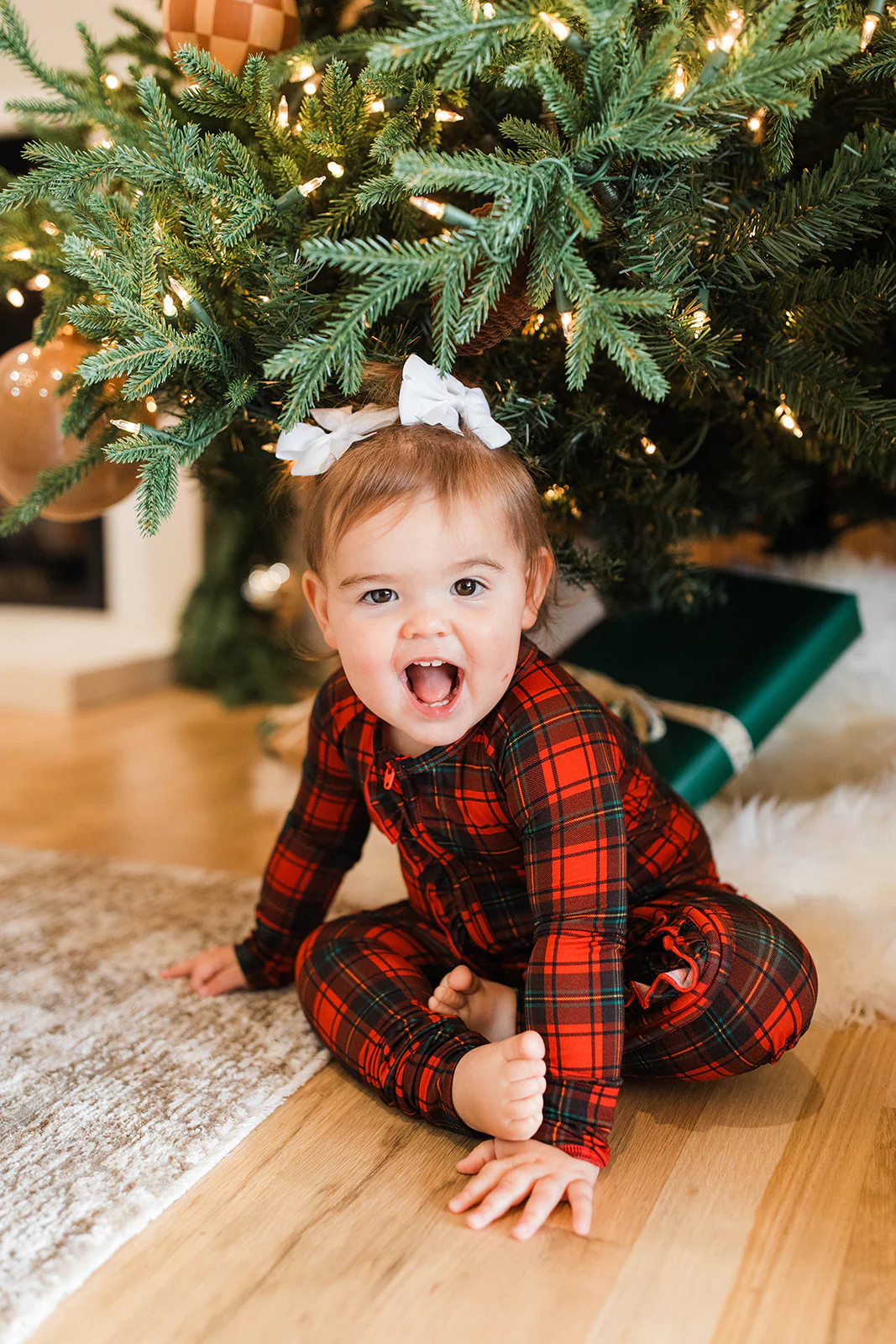 Kennedy Christmas Plaid Zippy Romper | Remi & Friends Boutique