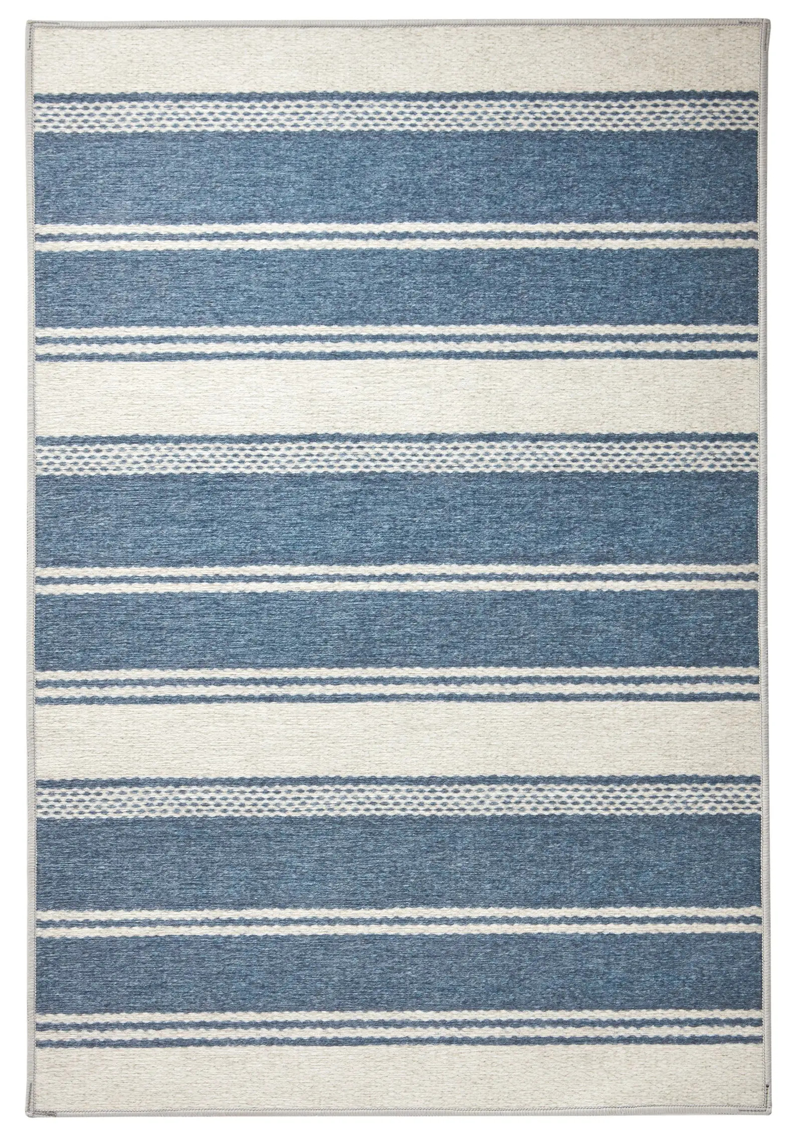 Bowman Stripe Machine Washable Rug | Blue | Rugs USA