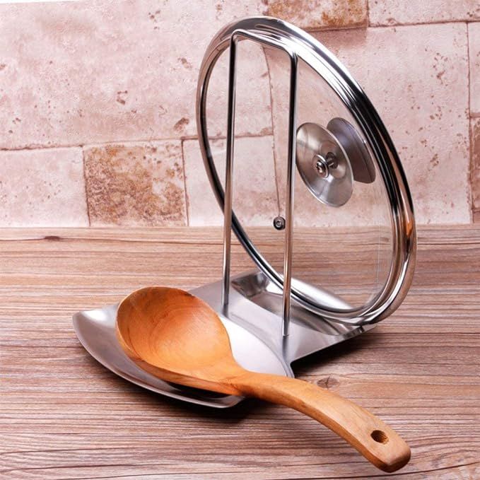 iPstyle Pan Lid Holder for Pots and Pans Progressive Lid and Spoon Rest Shelf 304 Stainless Steel... | Amazon (US)