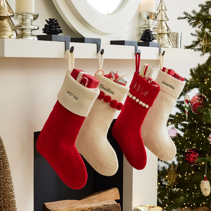 Pom Pom Felt Stockings | West Elm (US)