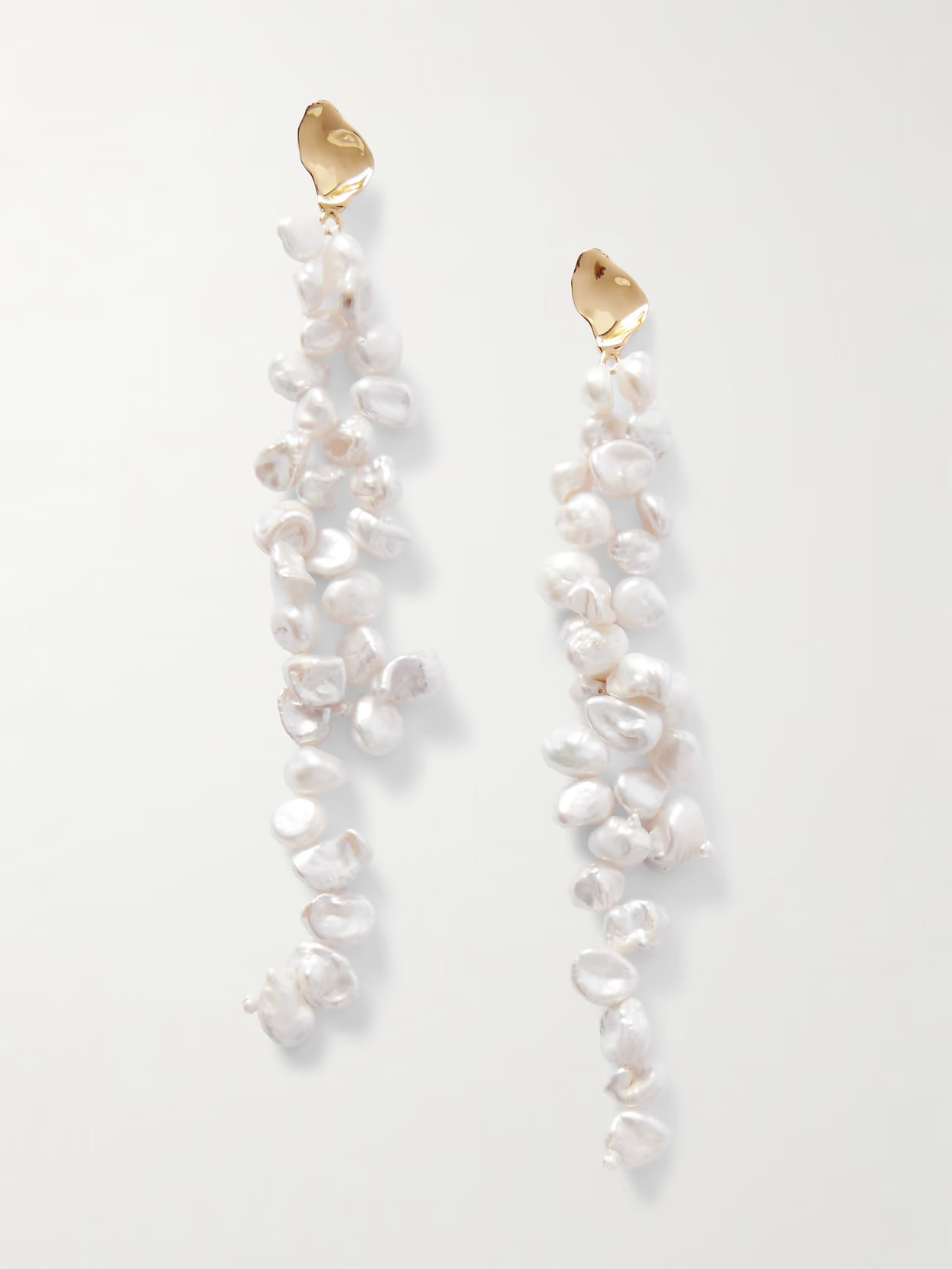Pacharee - Petite Duo Petal Gold-tone Pearl Earrings - One size | NET-A-PORTER (UK & EU)