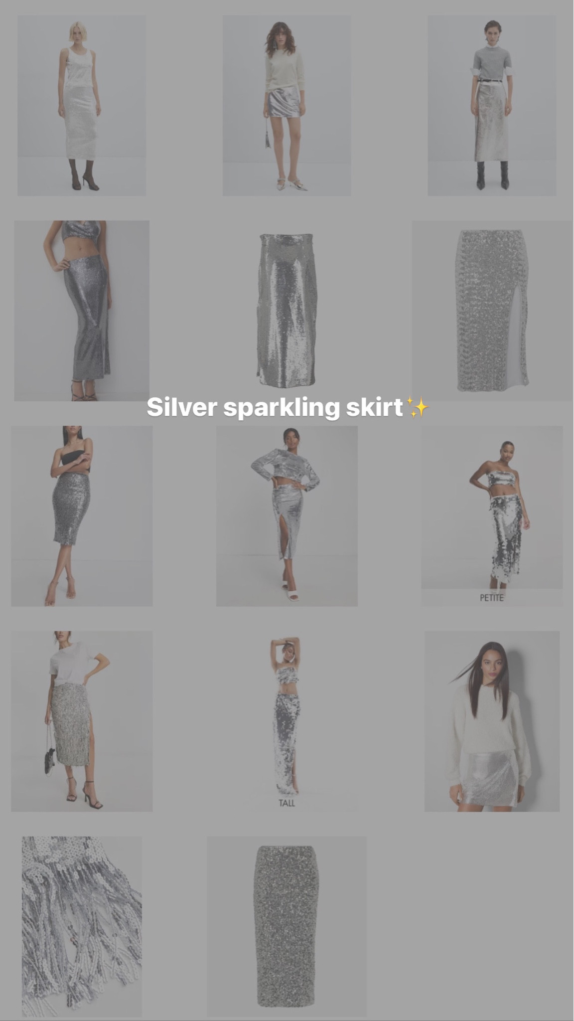 Sparkling / sparkle skirt / paillettes / skirt / Christmas look / holidays look / sparkling holidays / gonna scintillante / silver skirt / silver look / inspo look / sparkling look

#LTKstyletip #LTKHoliday #LTKeurope
