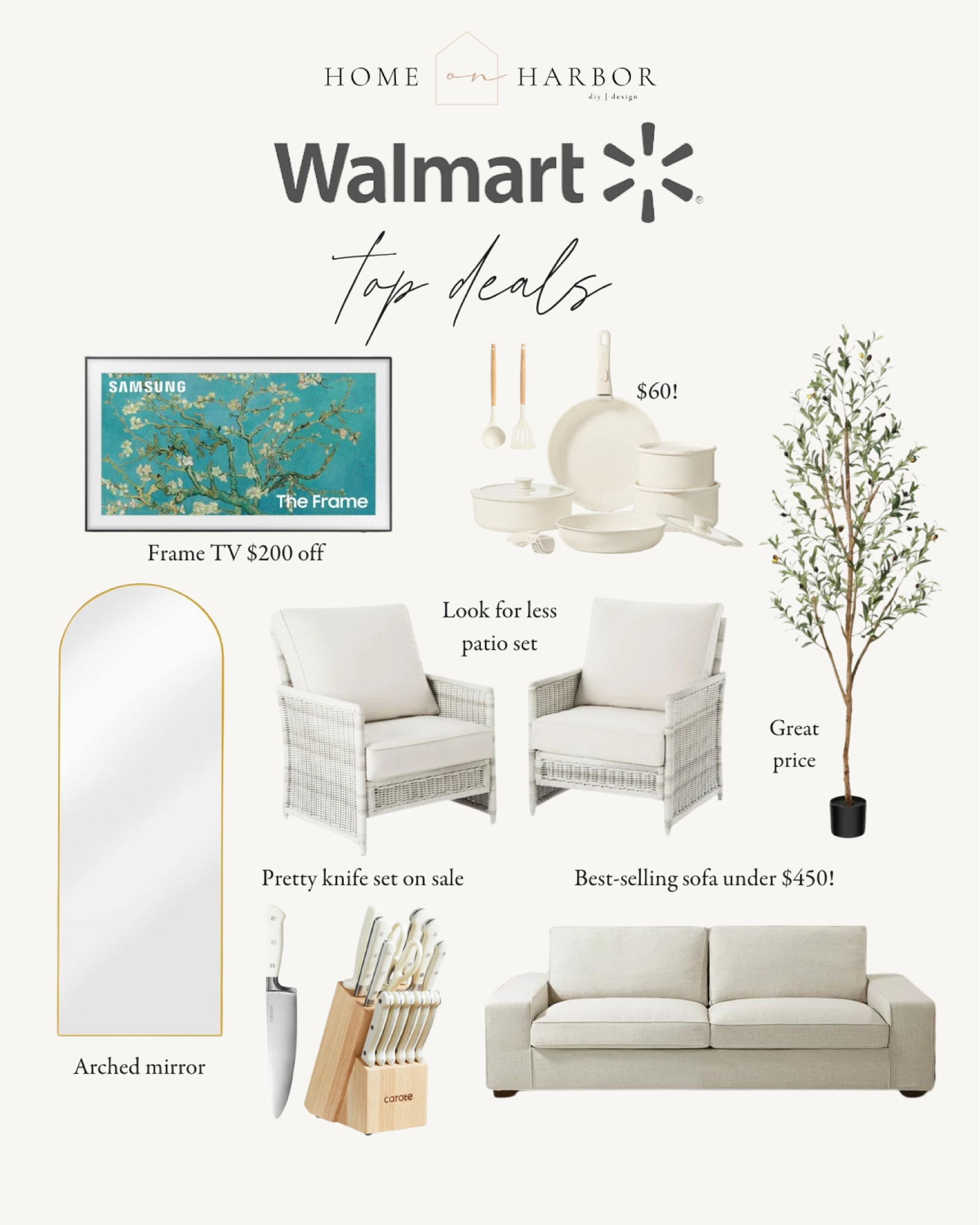 Top Walmart deals of the day! Frame tv, sofa, faux tree, arched mirror, patio set and more! 

#LTKSeasonal #LTKStyleTip #LTKHome