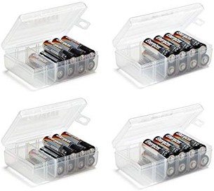 Click for more info about GlossyEnd Set of 4 - Two AA and Two AAA Battery Storage Box, Battery Storage Case, Battery Holder