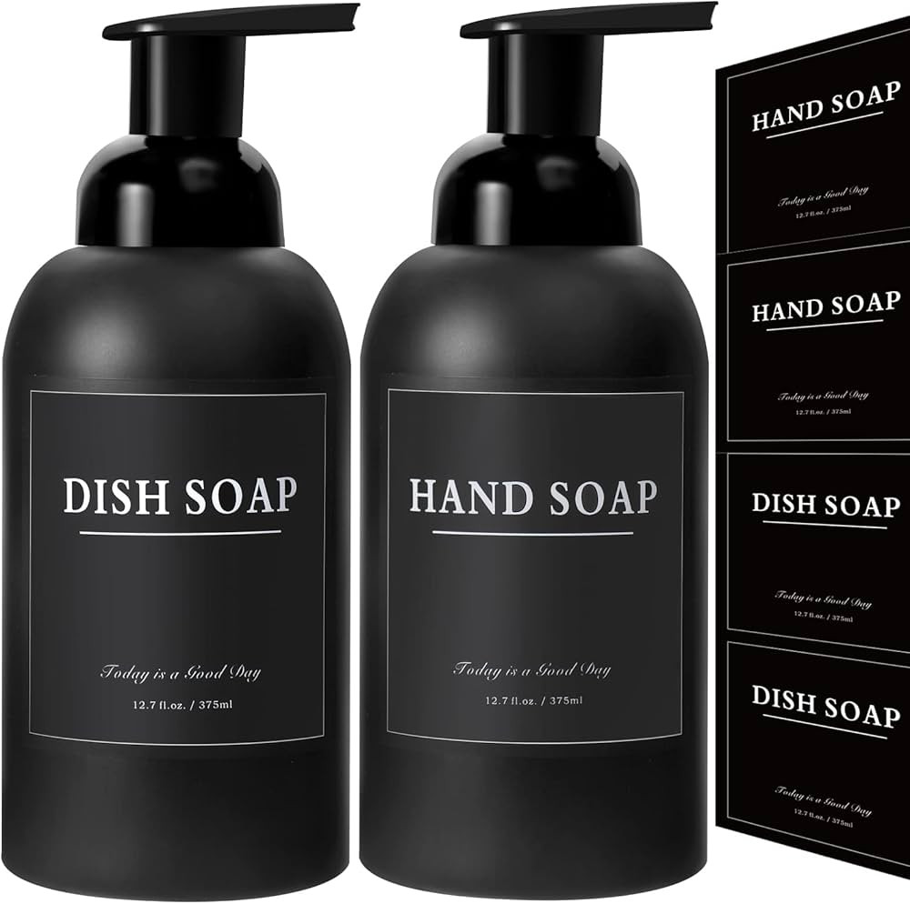 rejomiik 2 Pack Foaming Soap Dispenser Thick Glass Foam Hand Soap Dispenser for Bathroom or Kitch... | Amazon (US)