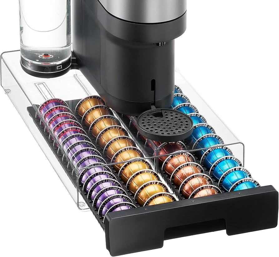 Vtopmart Coffee Pod Drawer Organizer for Nespresso Vertuo Pods, Holds 40 Large or 60 Small Capsul... | Amazon (US)