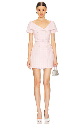 self-portrait Boucle Mini Dress in Pink from Revolve.com | Revolve Clothing (Global)