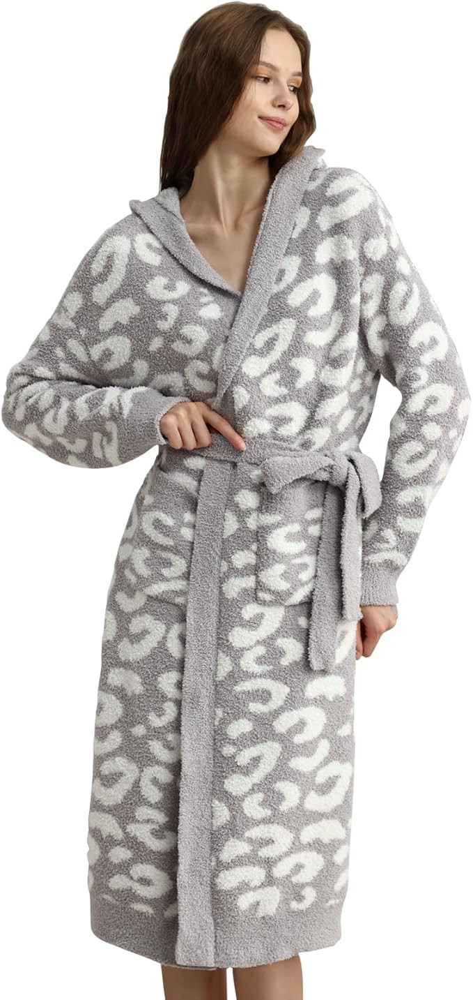 MH MYLUNE HOME Ultra Soft Robe with Pockets, Soft Spa Bathrobe Loungewear Calf-Length, Plush Robe... | Amazon (US)