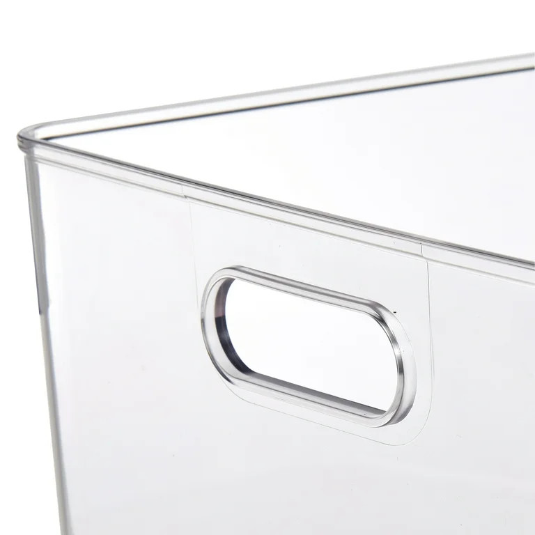 Mainstays Clear Glossy Plastic Open Front Organizer Bin , Single Size Organizer Bin, Adult Size | Walmart (US)