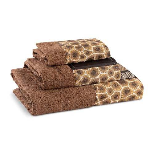 Zahari Home Safari Stripes Animal Bathroom Towel Set - 3 Piece Towel Set, Leopard and Cheetah Design with Zebra and Tiger Patterns | Amazon (US)