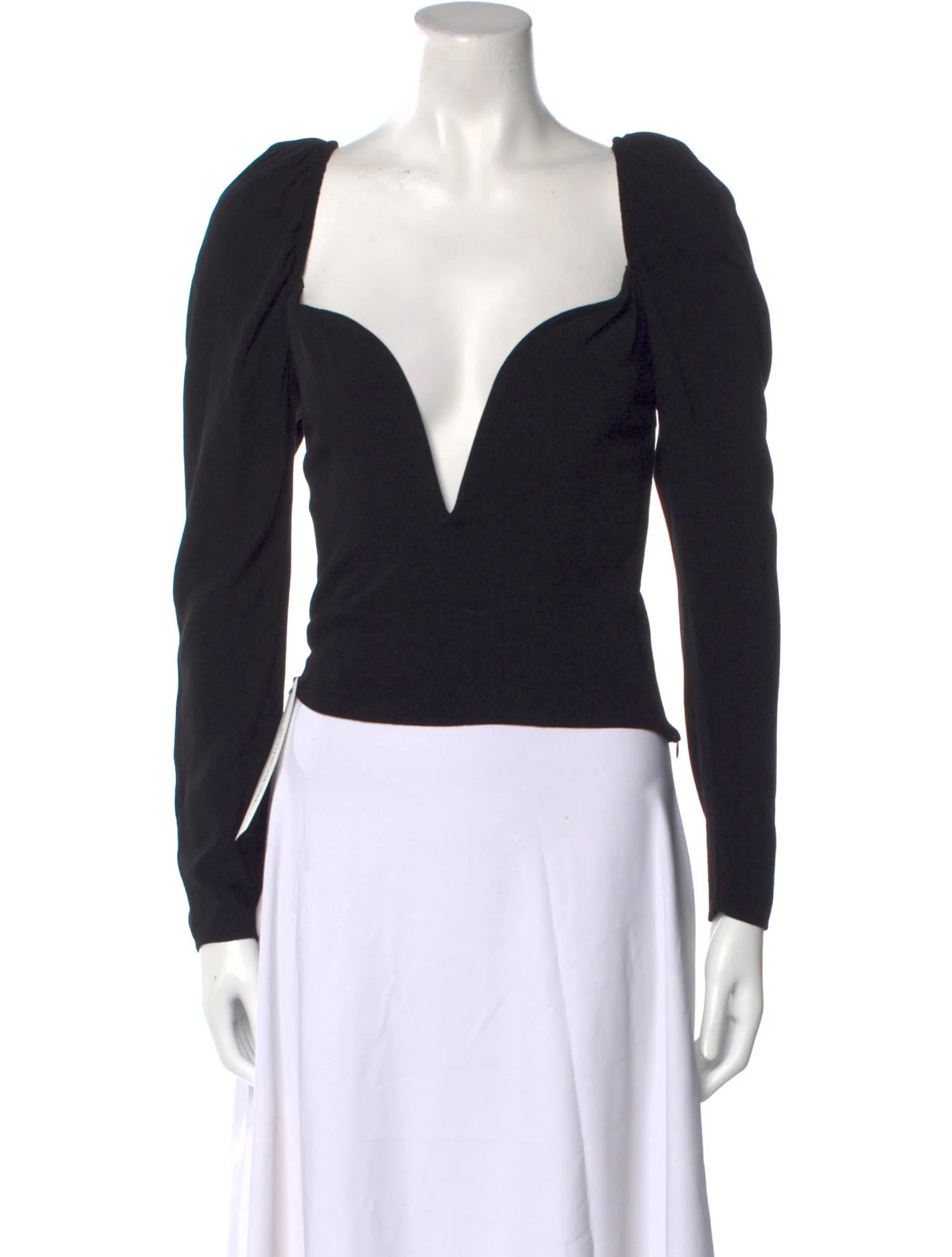 Plunge Neckline Long Sleeve Crop Top | The RealReal