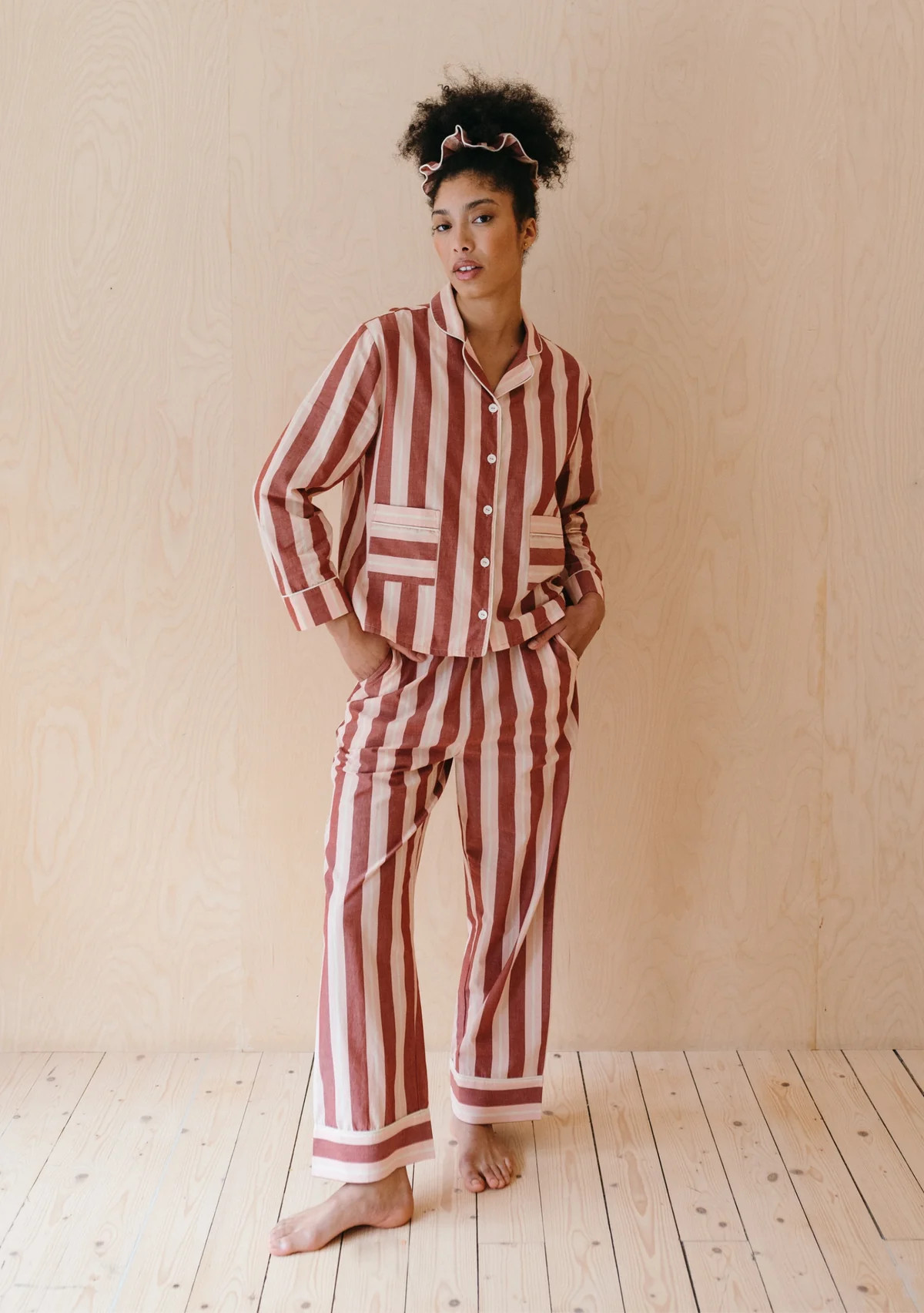 Cotton Pyjamas in Red Stripe | The Tartan Blanket Co.