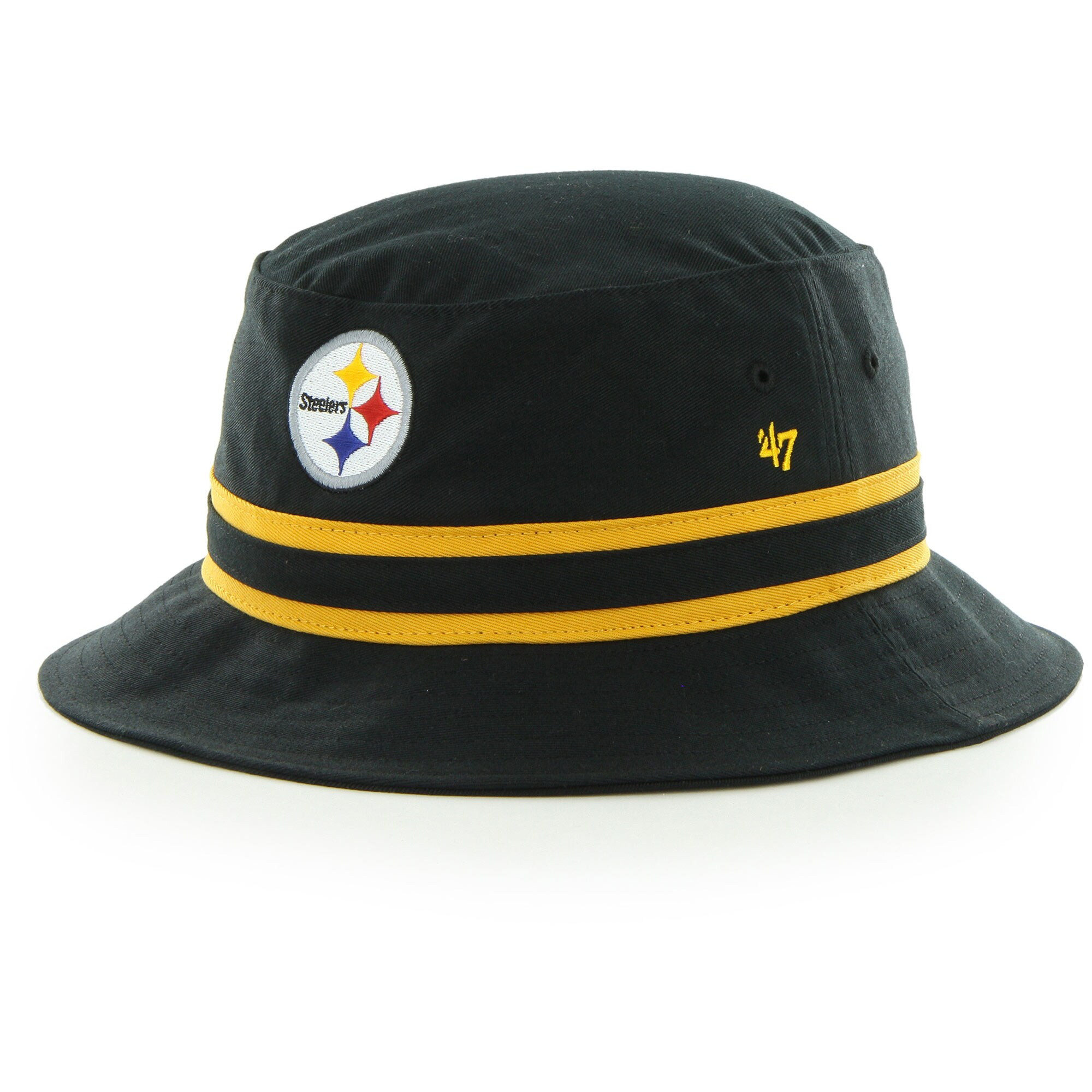 Pittsburgh Steelers '47 Striped Bucket Hat - Black | Fanatics