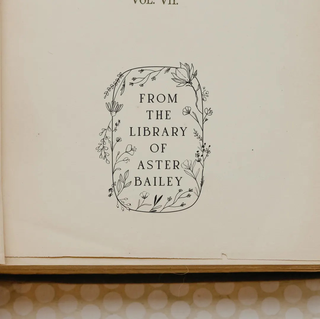 Boho Personalized Book Stamp, Flowers Ex Libris Stamp, Wildflower Library Stamp, This Book Belong... | Etsy (US)