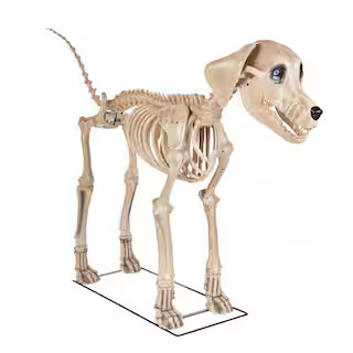 7 ft. Long Grave & Bones Skelly's Dog with LifeEyes LCD Eyes | The Home Depot