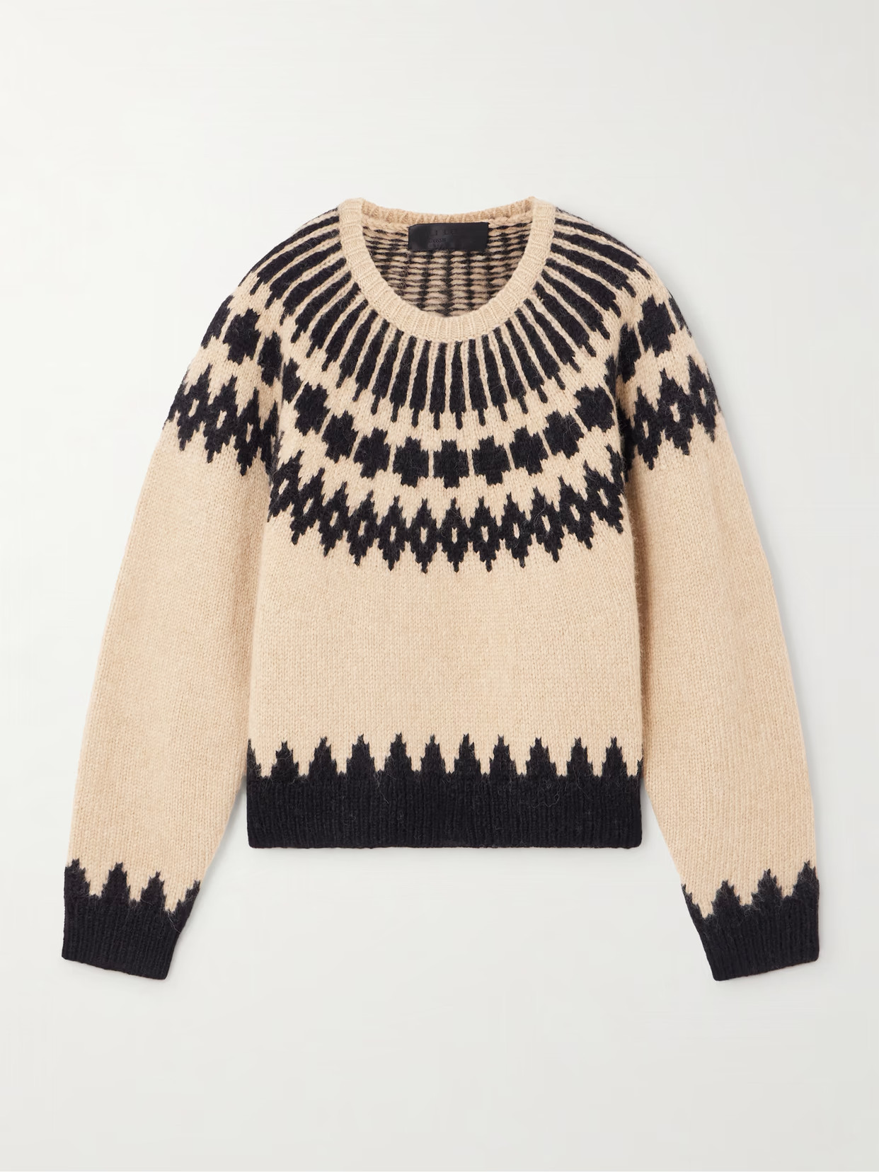 Nili Lotan - Alena Fair Isle Alpaca-blend Sweater - Brown | NET-A-PORTER (US)