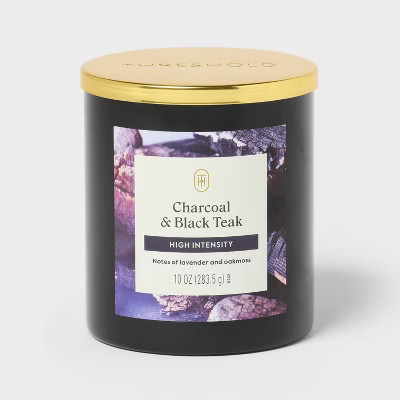 High Intensity Charcoal and Black Teak Jar Candle White 10oz - Threshold™ | Target
