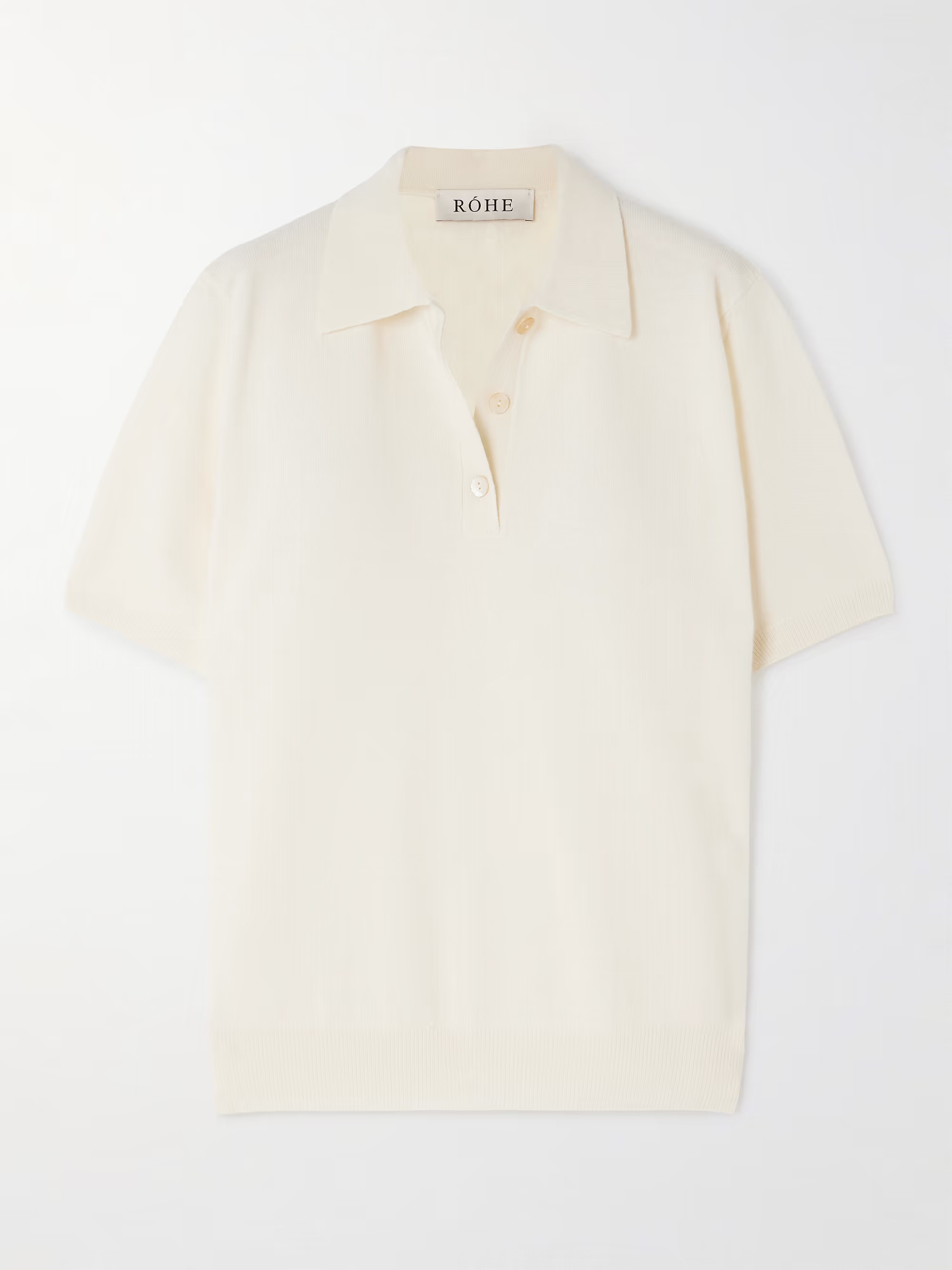 RÓHEMerino wool and cashmere-blend polo shirt | NET-A-PORTER (US)