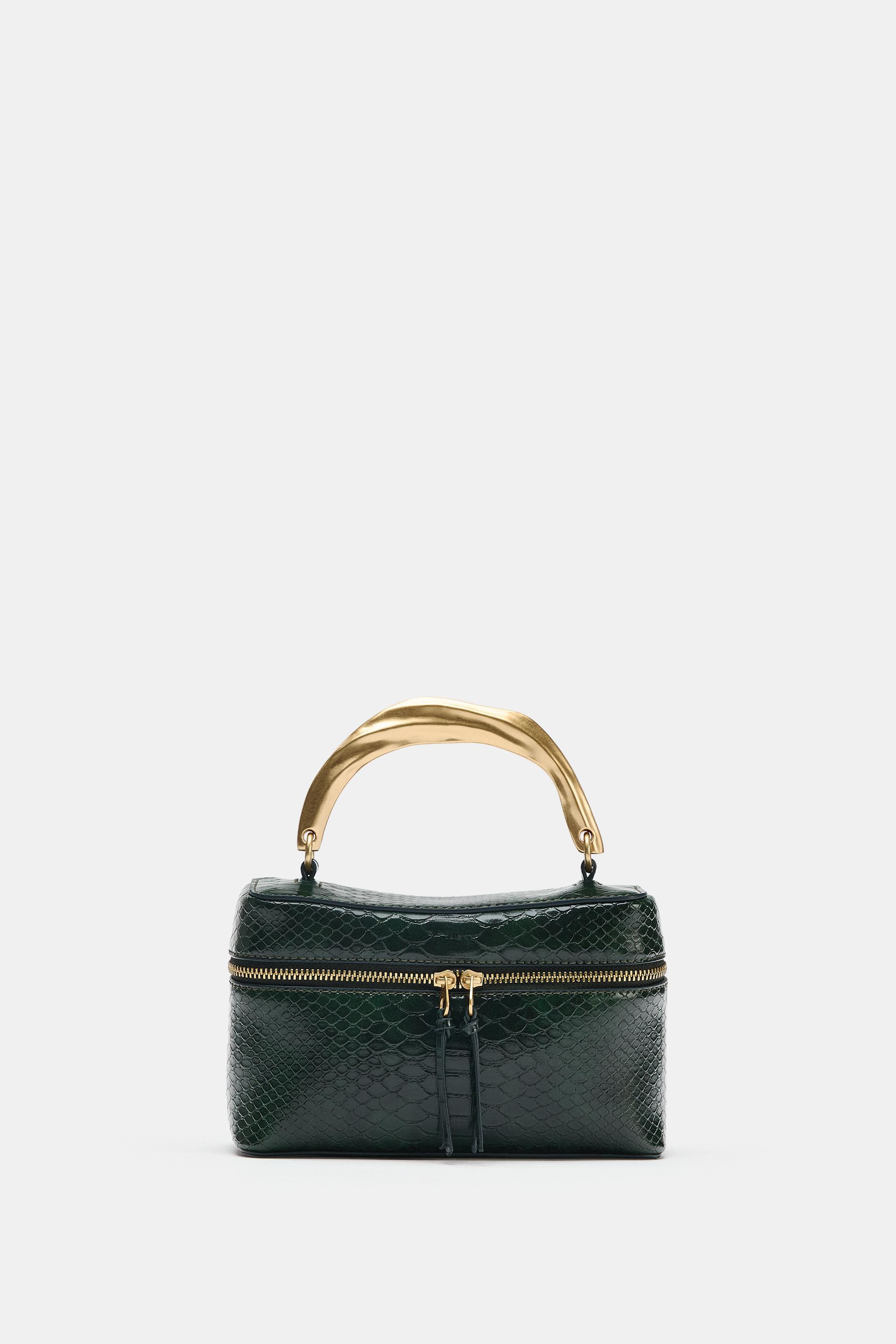 Vanity-Tasche mit Reliefstruktur. Fester Metallhenkel. Abnehmbarer, verstellbarer Schulterriemen.... | Zara DE