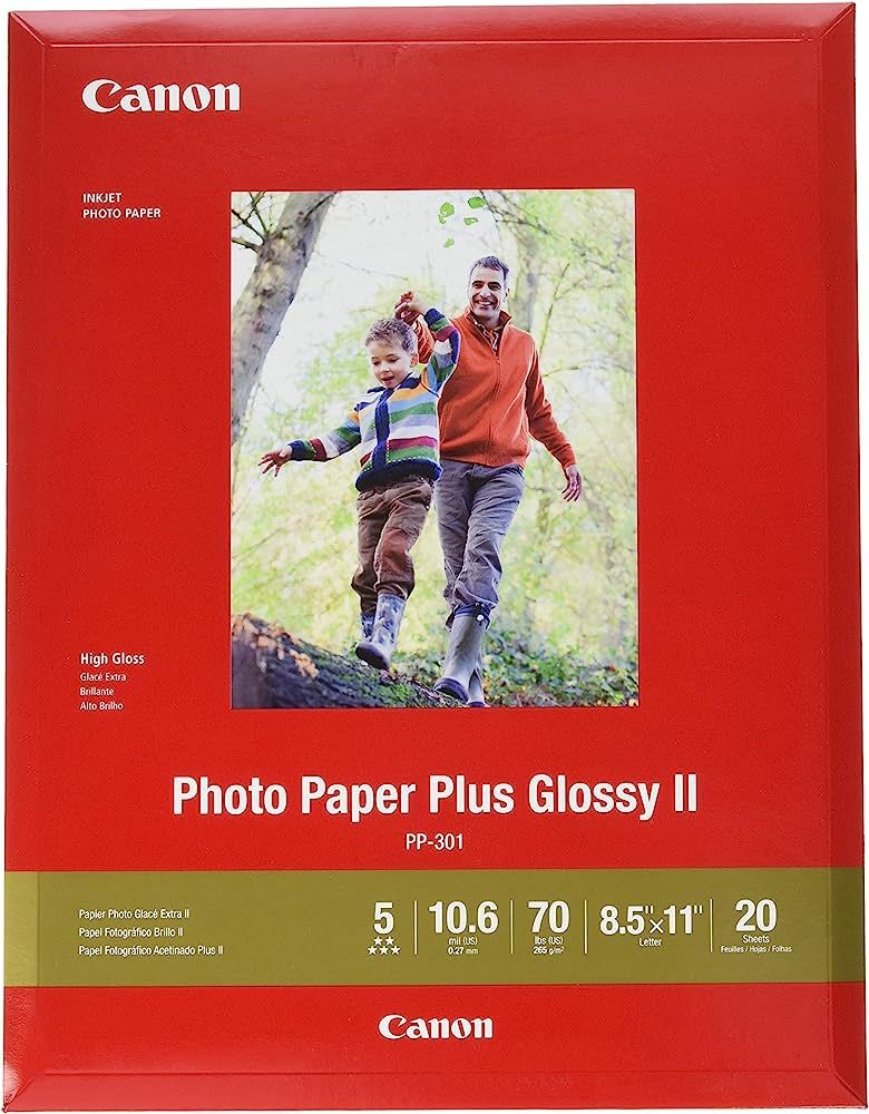 CanonInk 1432C003 Photo Paper Plus Glossy II 8.5" x 11" 20 Sheets | Amazon (US)