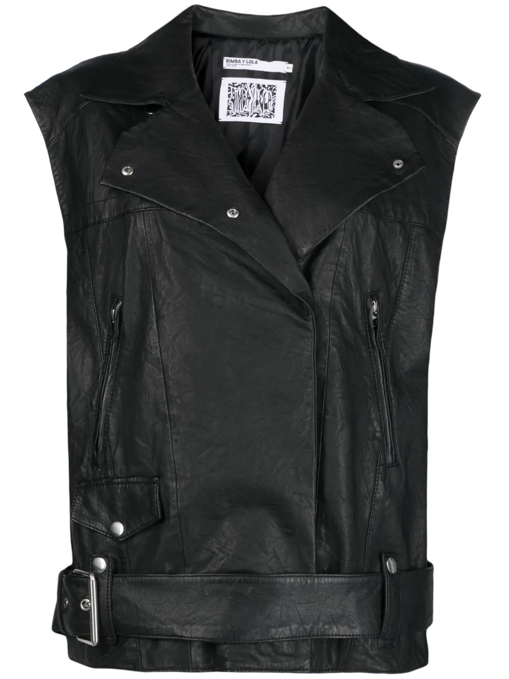 sleeveless leather biker jacket | Farfetch Global