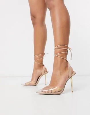 ASOS DESIGN President pointed high heels in clear and nude | ASOS US