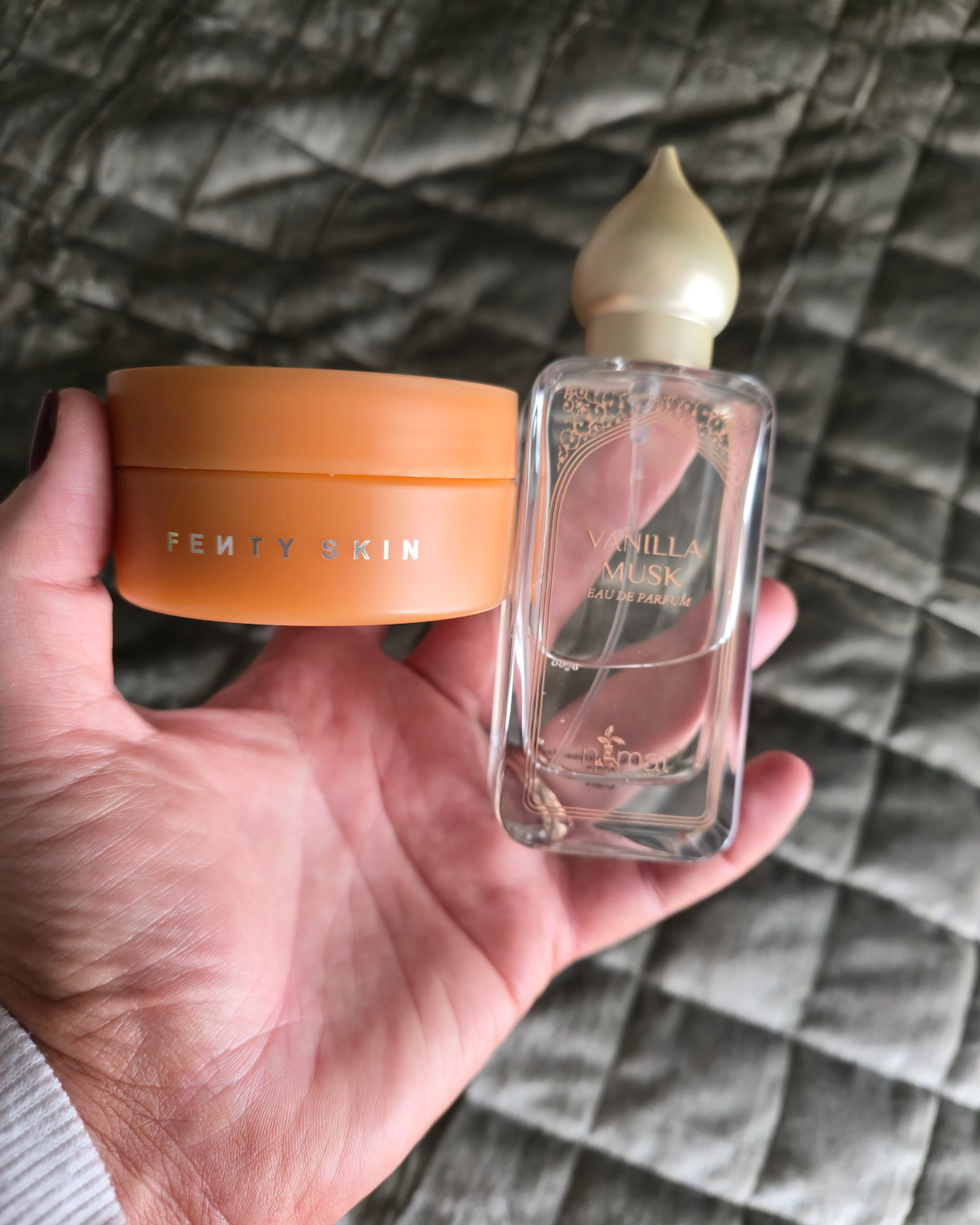 This fragrance combo is everything you need for fall! Pair this Fenty Caramel with the Nemat Vanilla Musk and you will smell just like a caramel vanilla creme brulee! #caramel #vanilla #fenty #nemat #fallfragrance 

#LTKGiftGuide #LTKSeasonal #LTKOver40