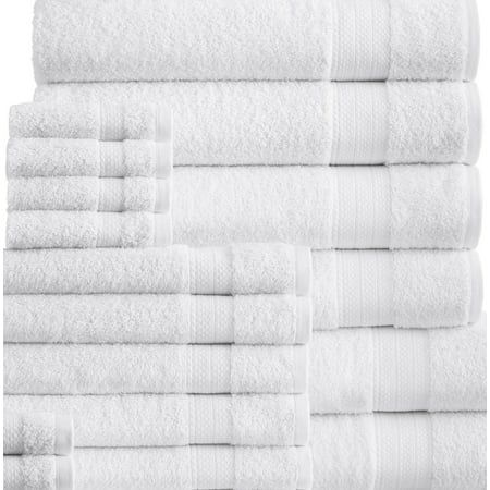 Addy Home Best Value 24PC Bath Towel Set (2 Sheets, 4 Bath, 6 Hand, 4 Fingertip & 8 Wash) - White | Walmart (US)