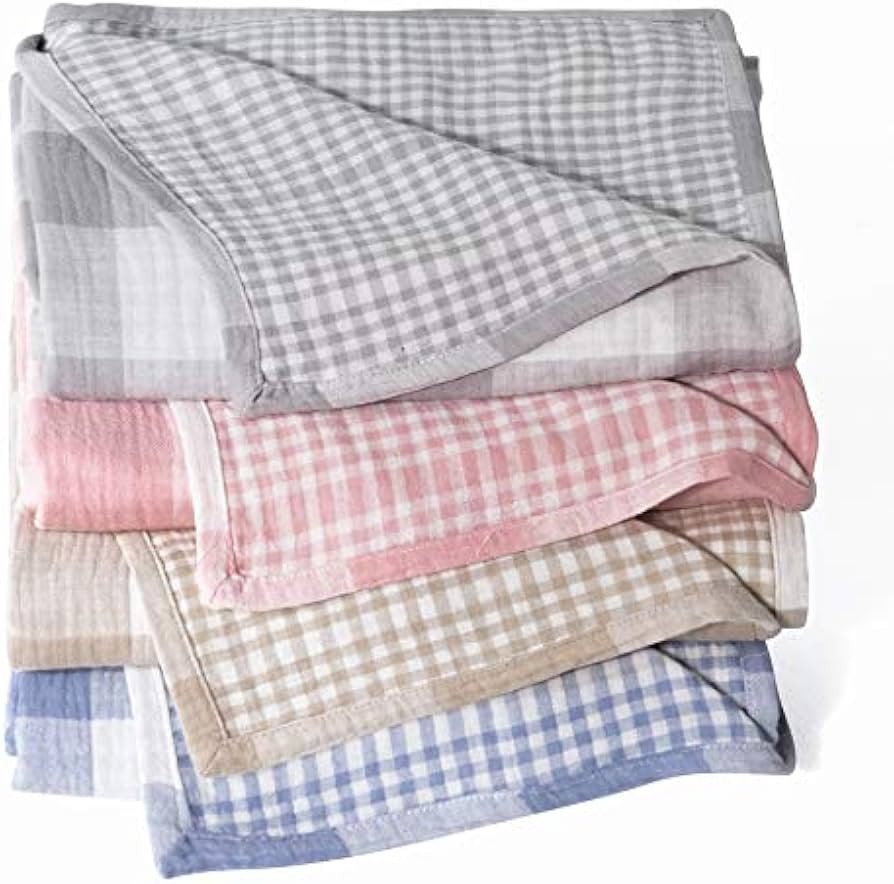 StyleChic Cotton Muslin Throw Blanket with Buffalo Check Pattern, Vintage Indoor and Outdoor Use,... | Amazon (US)