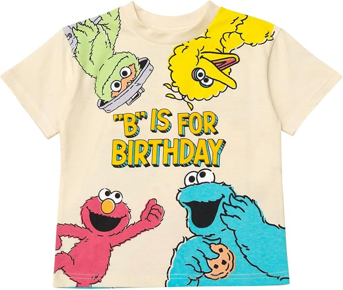 Sesame Street Boys' Short Sleeve T-Shirt for Baby & Kids | Amazon (US)