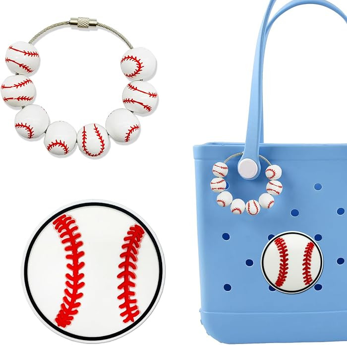 2Pcs Sports Charms for Bogg Bag Accessories, Baseball Softball Soccer Basketball Football Bag Cha... | Amazon (US)