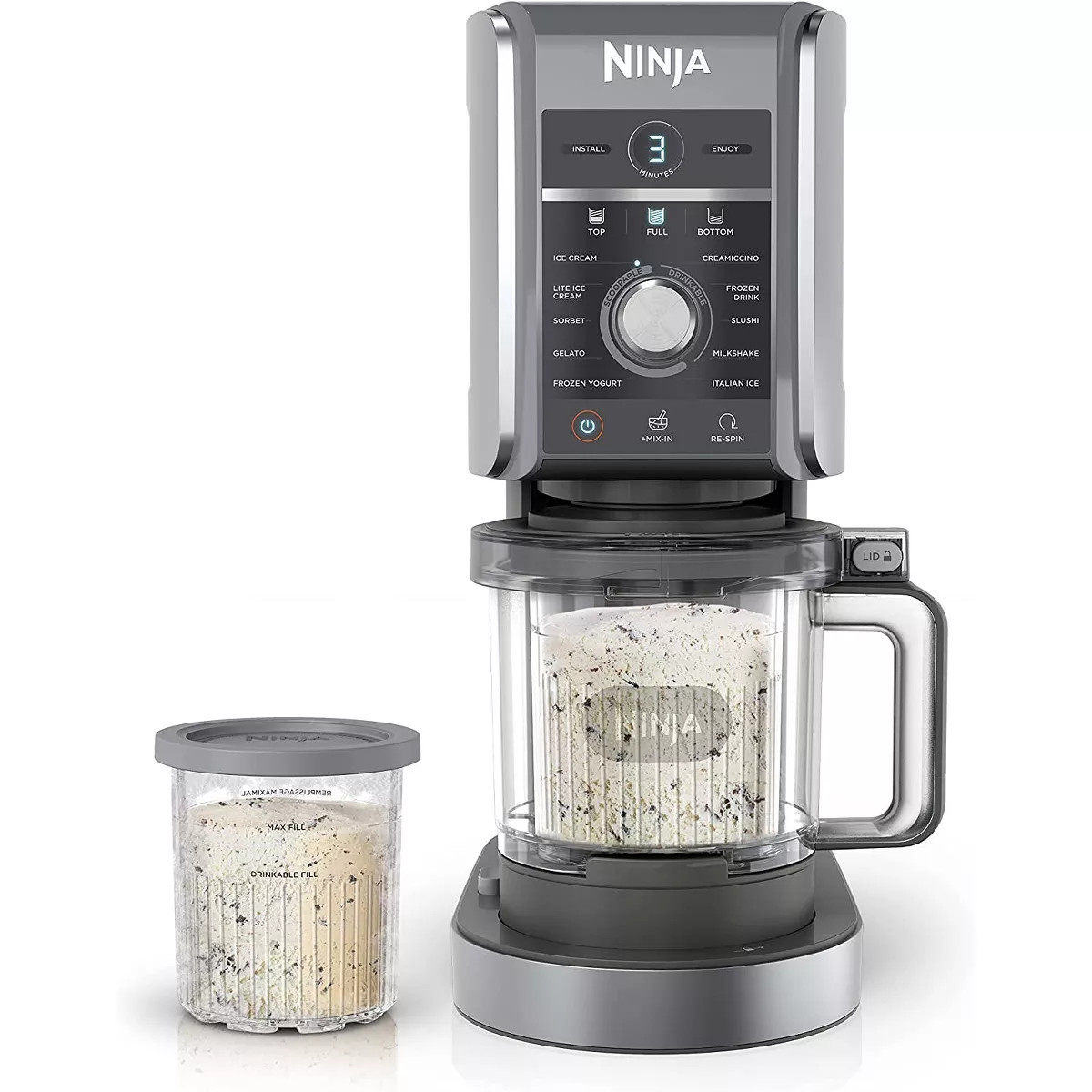 Ninja CREAMi Deluxe 11-in-1 XL Ice Cream Maker, Silver (NC501) -Refurbished | Target