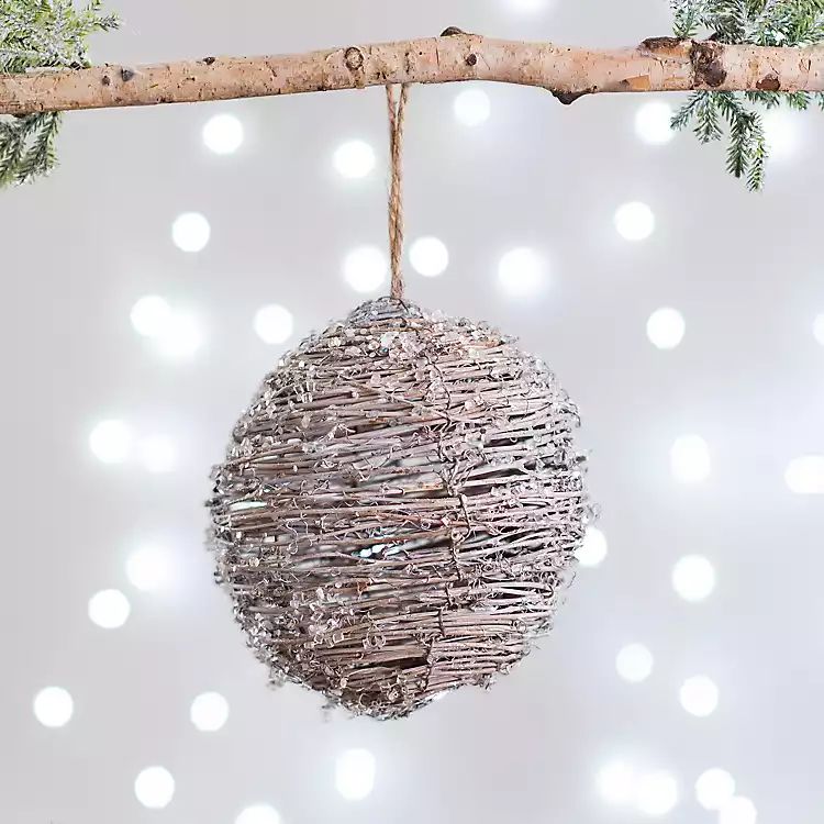 New!Frosted Twig Ball Ornament | Kirkland's Home