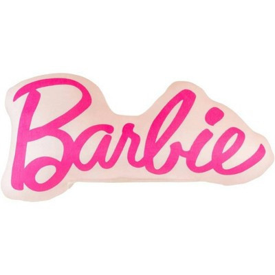 Barbie Logo Kids' Throw Pillow: Multicolor Novelty Plush for Barbie Decorations & Kids' Rooms | Target