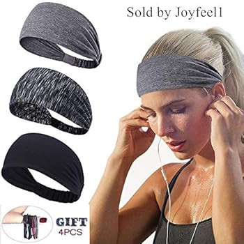Joyfree Workout Headbands for Women Men Sweatband Yoga Sweat Bands Elastic Wide Headbands for Spo... | Amazon (US)