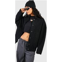 boohoo Women's Oversized Wool Bomber Jacket in Black | Size: 4 | boohoo (US & Canada)