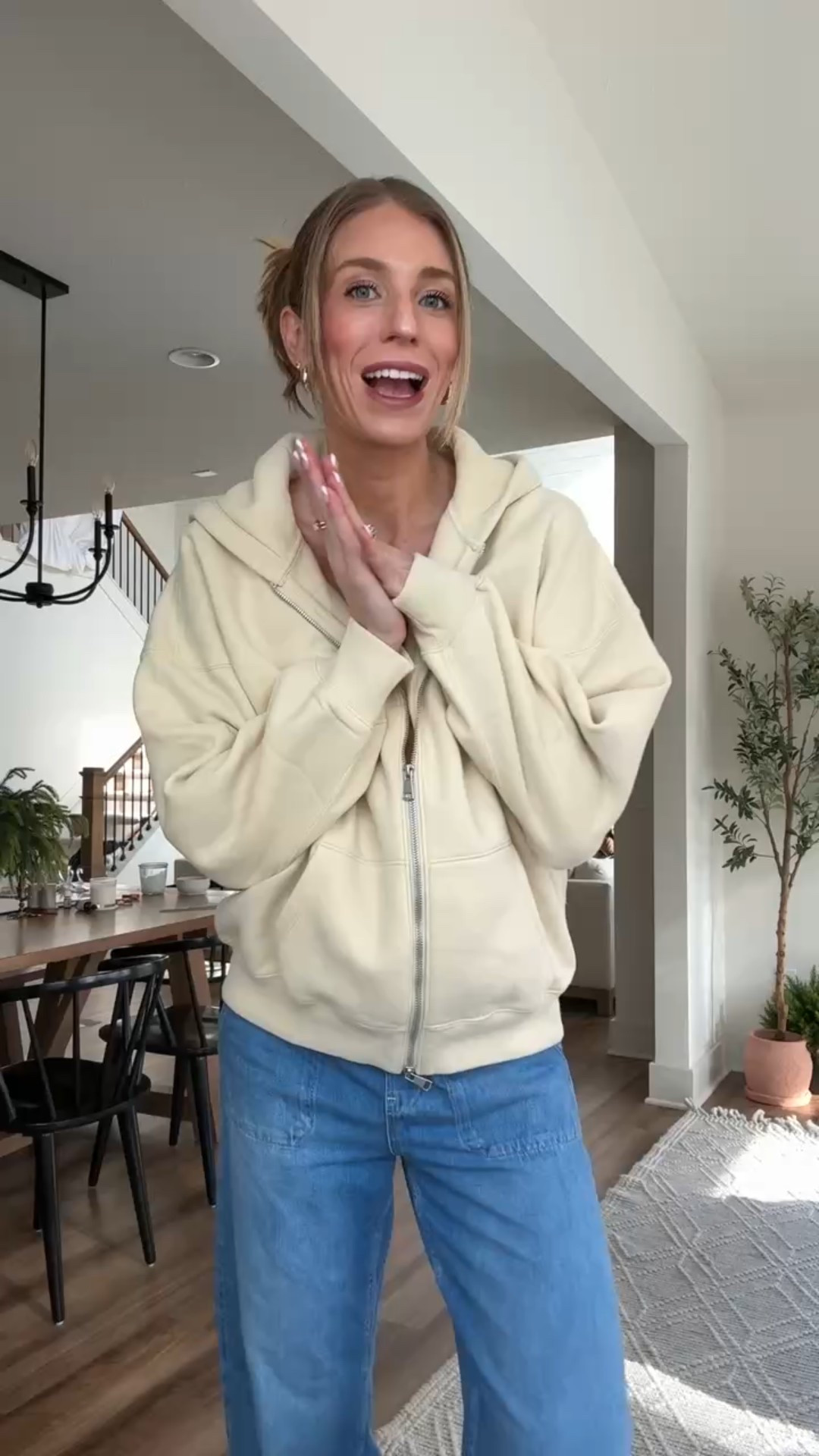 When it’s freezing outside so you dress like the sunshine ☀️ Gap drawstring jeans (size small, tall) + oversized hoodie (wearing a medium for the bump). Loving these bra-free camis - wearing a size small!! 

#LTKdayinmylife #LTKBump #LTKootd