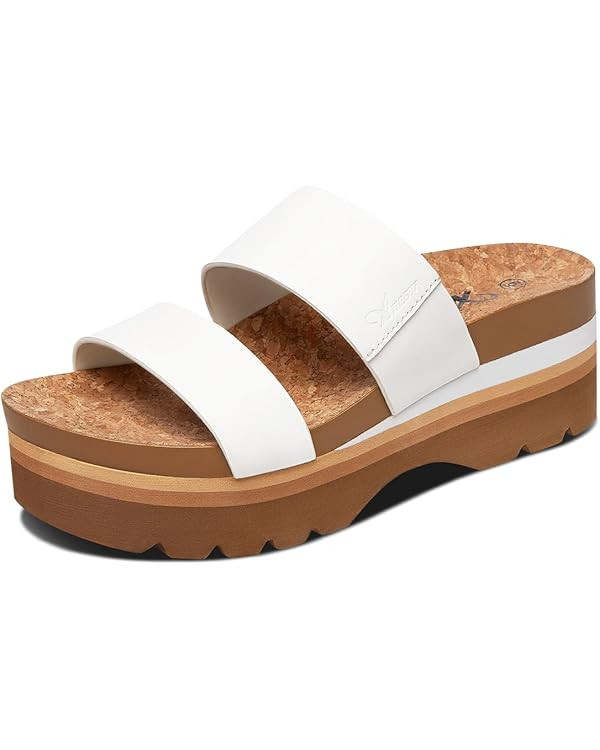 Amazon.com | Athlefit Women's Arch Support Platform Slide Sandals Comfortable Crok Footbed Open T... | Amazon (US)