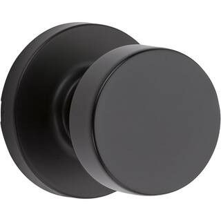 Kwikset Pismo Round Matte Black Hall/Closet Door Knob Featuring Microban Antimicrobial Technology... | The Home Depot