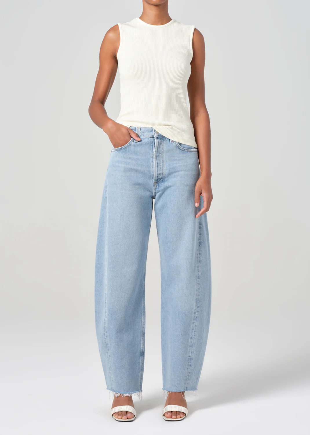 Luna High Rise Pieced Taper in Void | AGOLDE