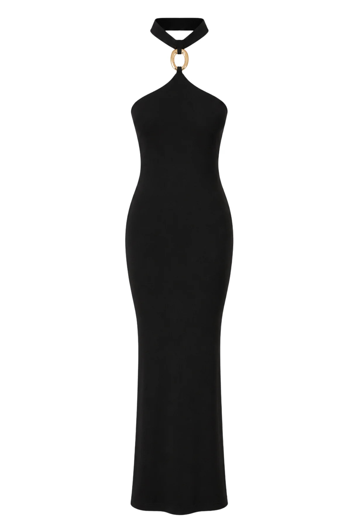 ELMAH Black Trim Detail Knit Maxi Dress | Noughts and Kisses