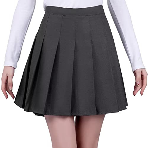 Pleated Skirts for Women with Shorts Mini Tennis Golf Skirt Grey Plus Size High Waisted Womens' Novelty Skirts S | Amazon (US)