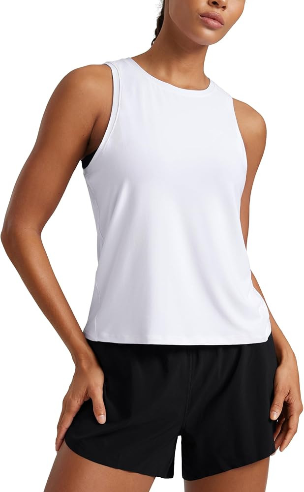 CRZ YOGA Cloudweight Crew Neck Workout Tanks Lightweight Athletic Gym Tops for Women Soft Basic R... | Amazon (US)
