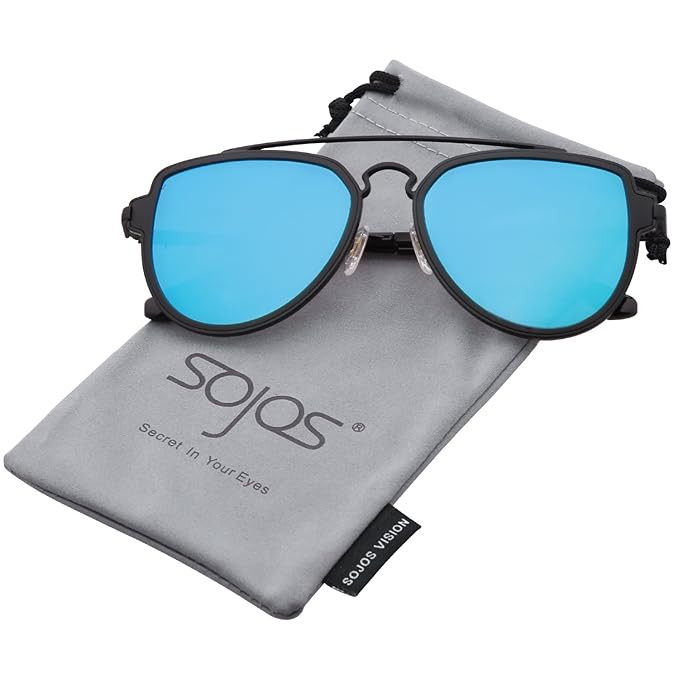 SojoS Fashion Polarized Aviator Sunglasses for Men Women Mirrored Lens SJ1051 | Amazon (US)