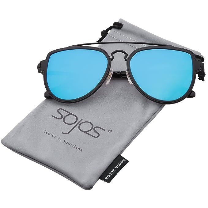 SojoS Fashion Polarized Aviator Sunglasses for Men Women Mirrored Lens SJ1051 | Amazon (US)