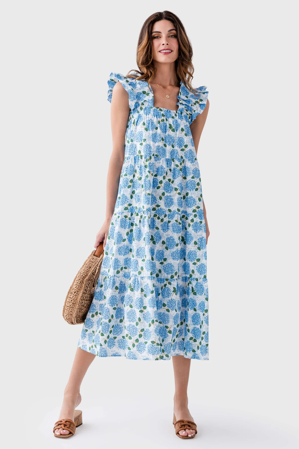 THML Hydrangea Midi Dress | Social Threads